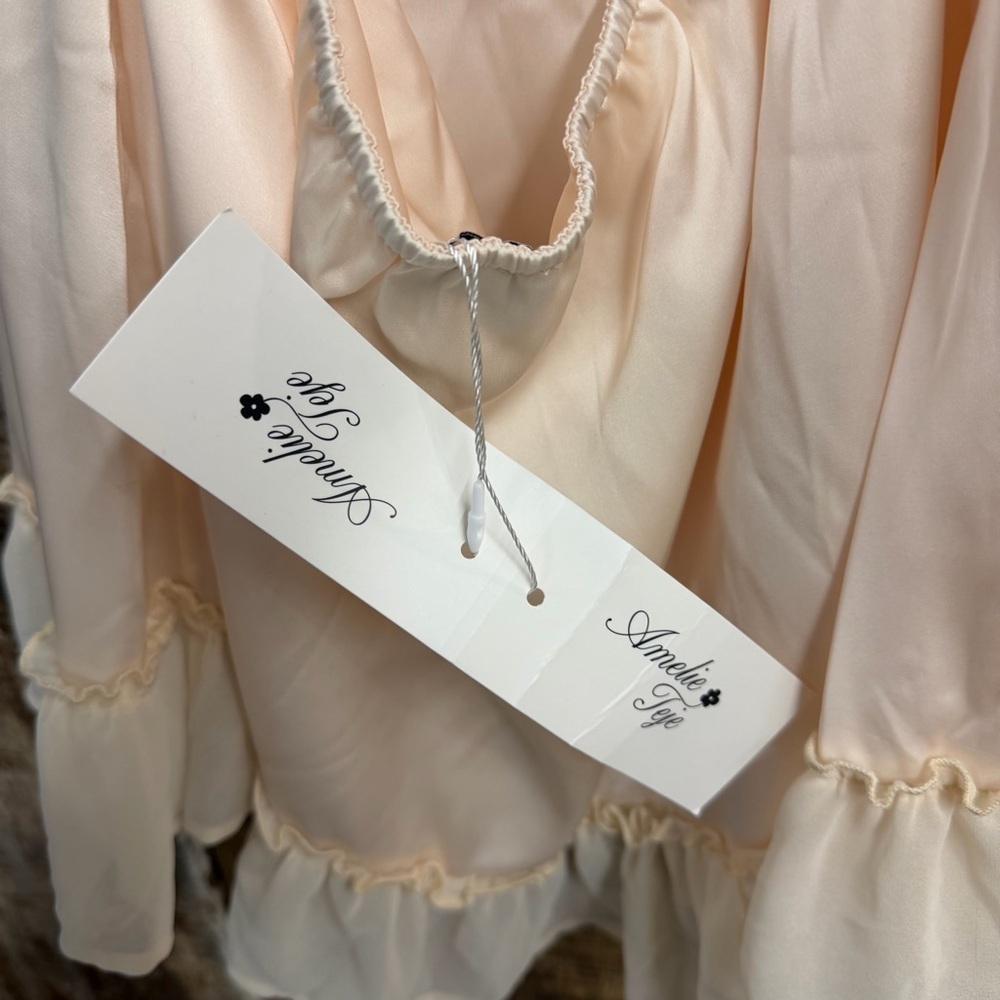 Amelie Teje Lilliana Sundress mini dress Ivory Cream Halter Neck Revolve S - Picture 10 of 12